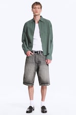 Checked Green - Boxy overhemd van katoenen popeline met lange mouwen - 1