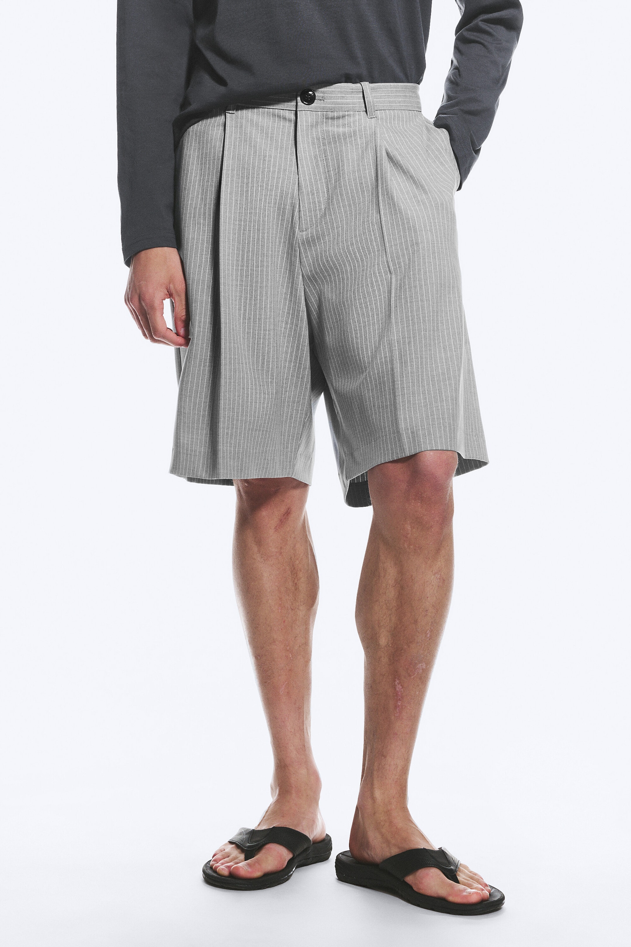Light Dusty Grey - Uno Loose Suit Shorts - 2