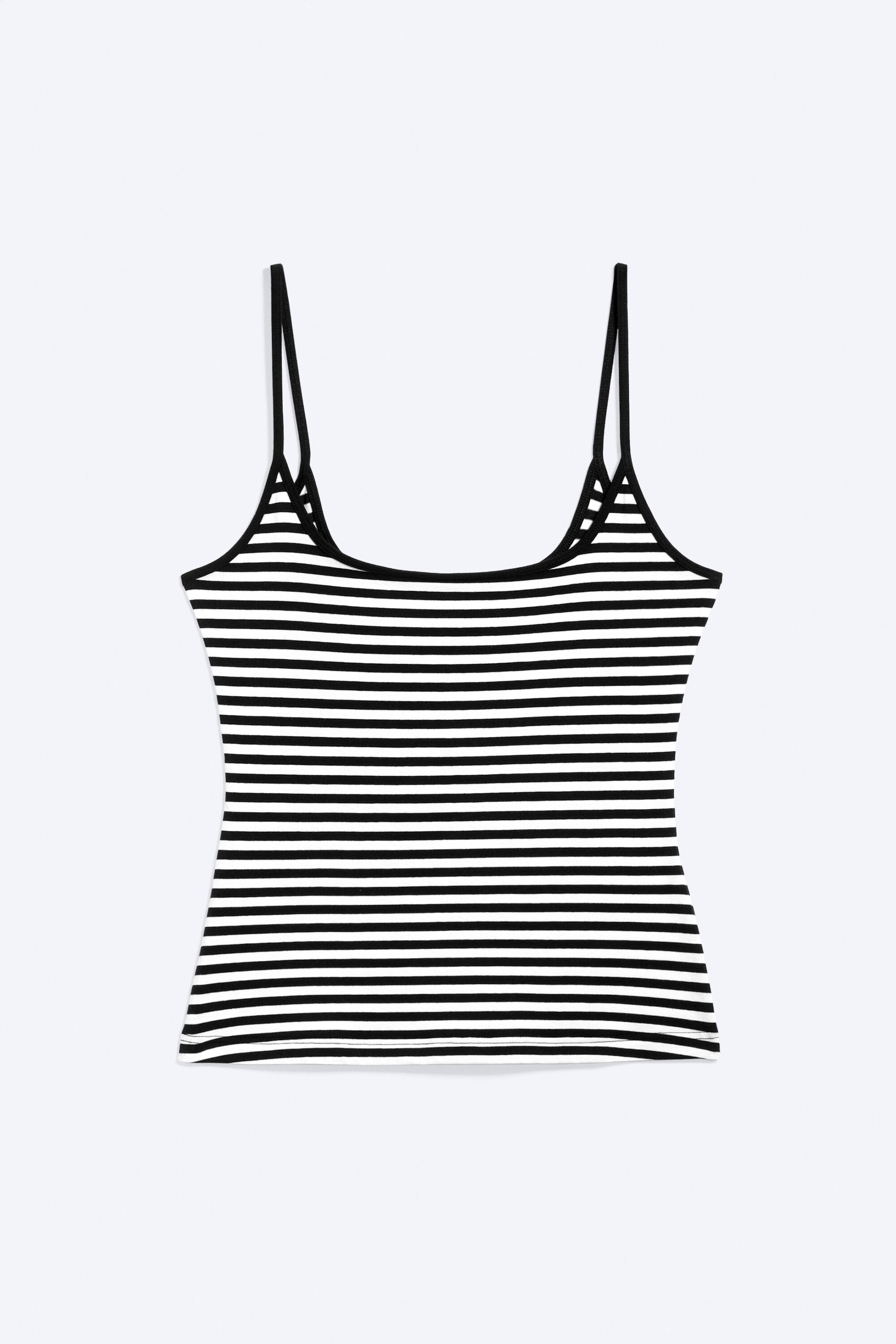 White & Black Stripes - Tanktop met smalle bandjes - 3