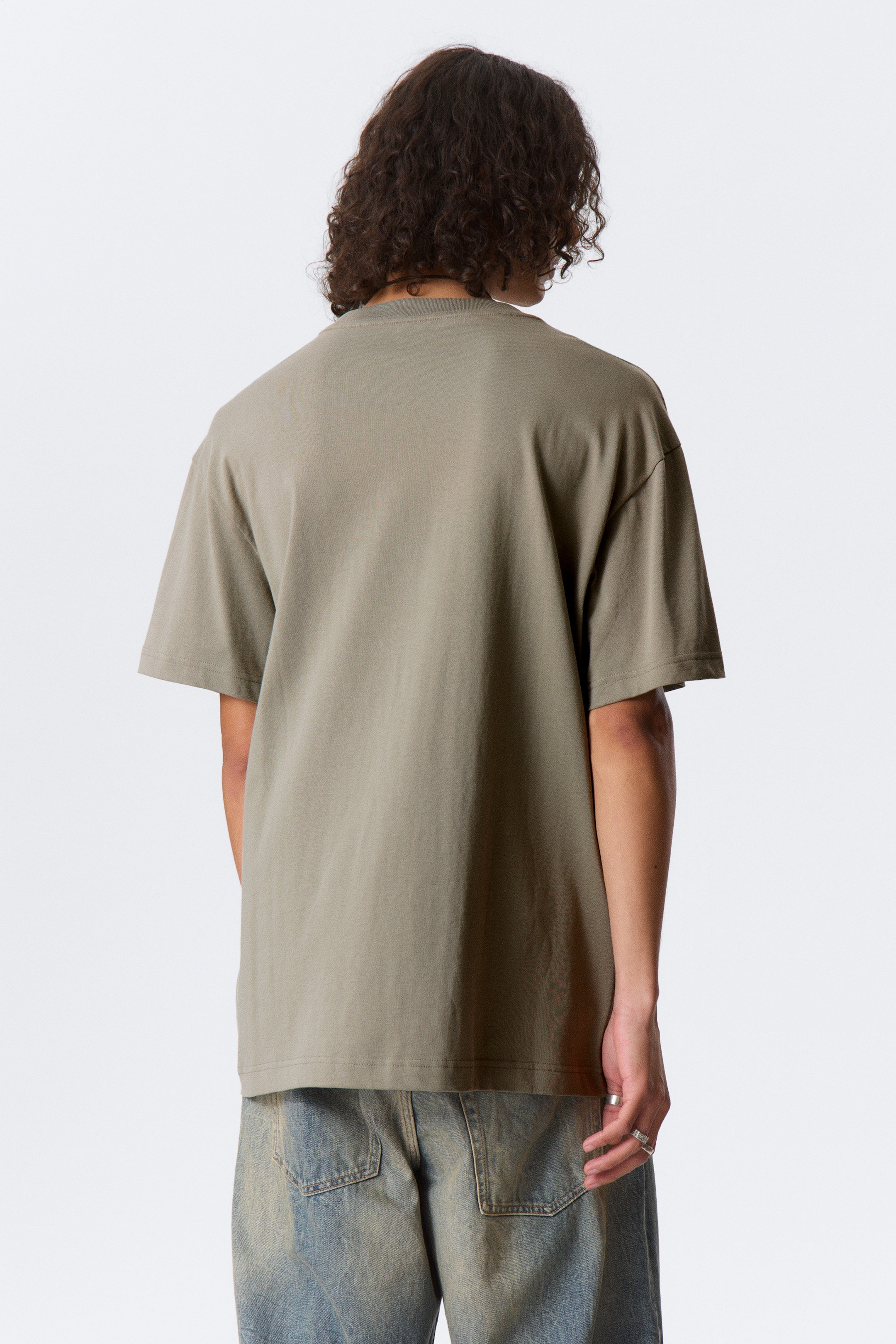 Vert kaki - T-shirt épais oversize - 2