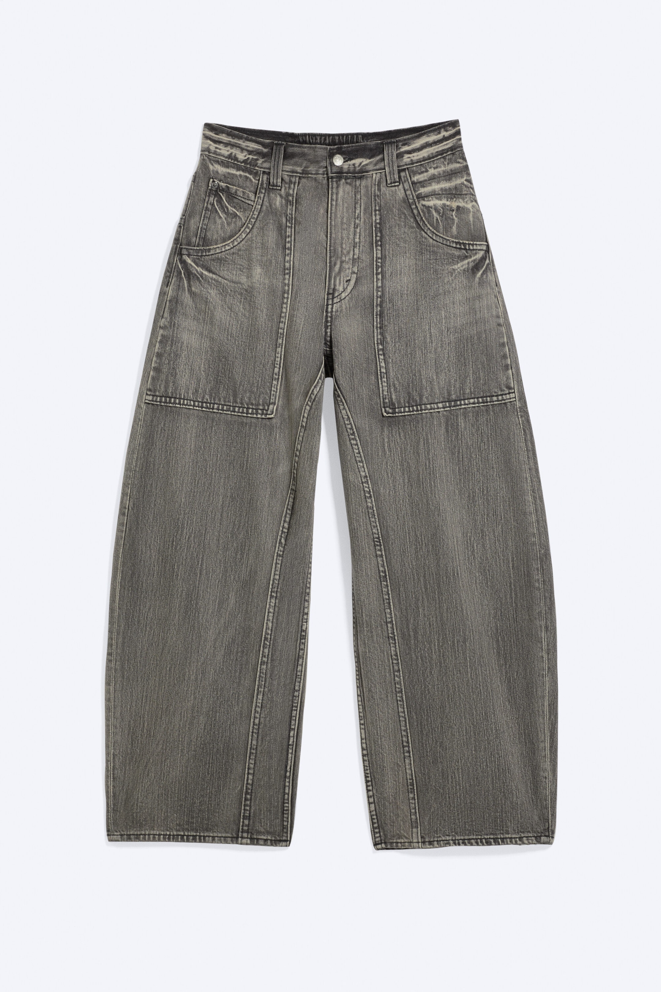 Smokey Black - Schwarz - Dunno Unisex Low Waist Loose Barrel Jeans - 0
