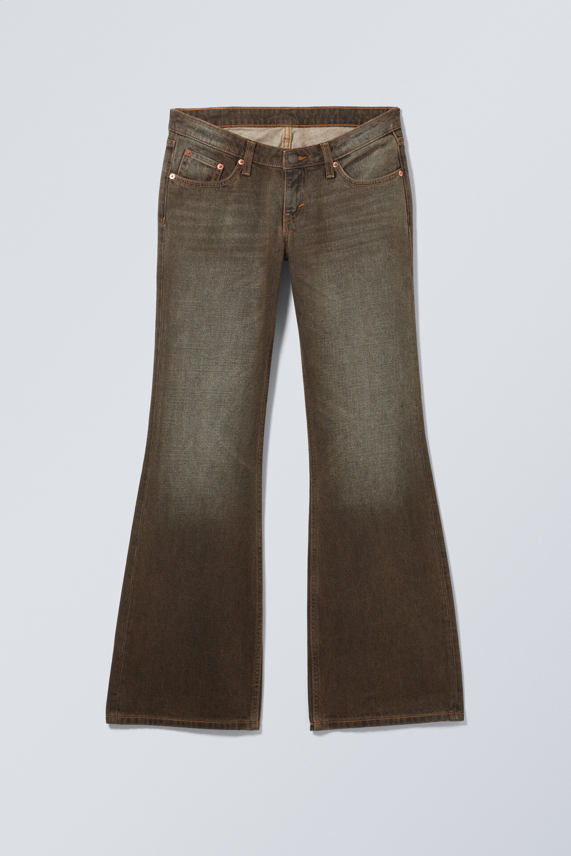 Topaz - Mörkbrun - Nova Low Waist Slim Bootcut Jeans - 0