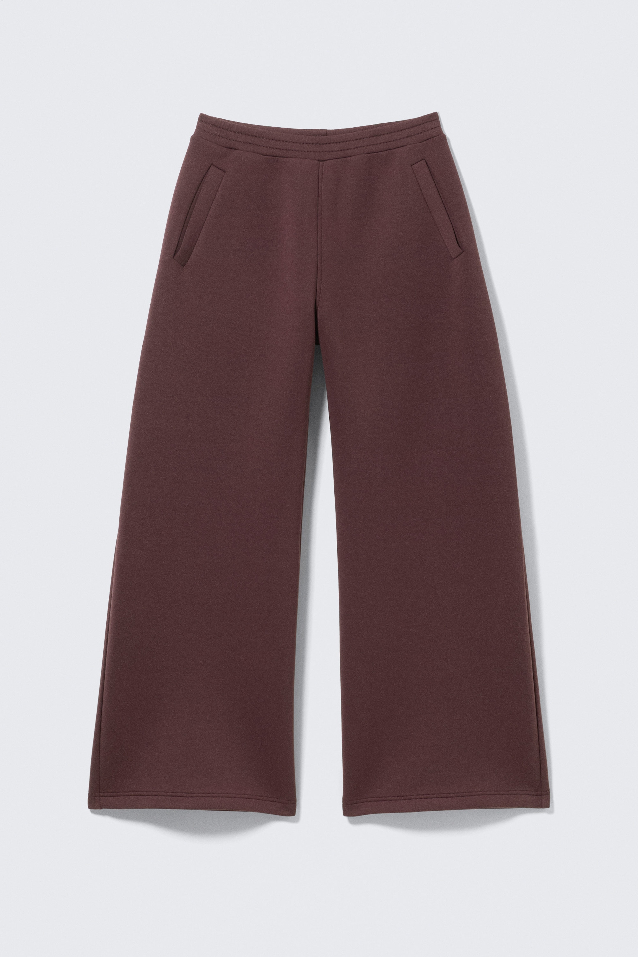 Burgundy - Relaxed Barrel Leg Scuba Sweatpants - 4
