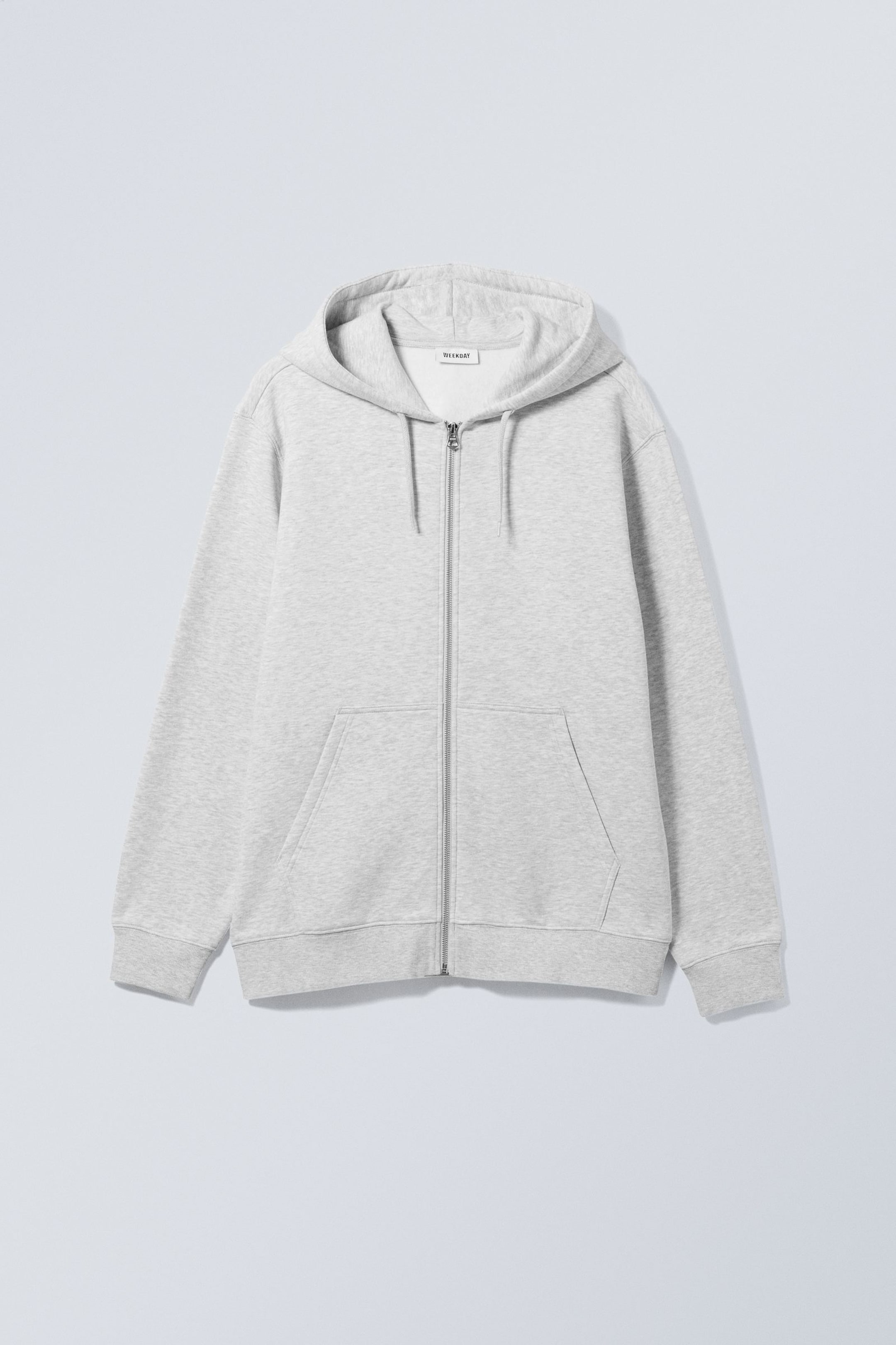 Grå - Hoodie med dragkedja - 4