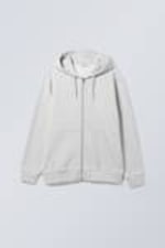 Grå - Hoodie med dragkedja - 4