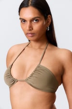 Dusty Mole - Ruched Halter Bandeau Bikini Top - 2