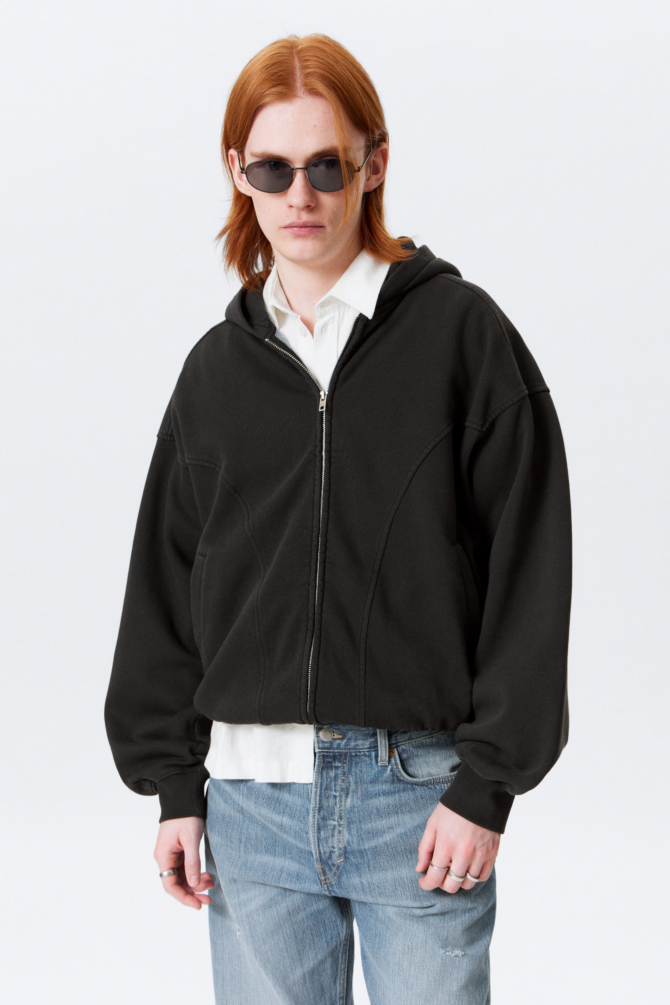 #272627 - Round Oversized Zip Hoodie - 1