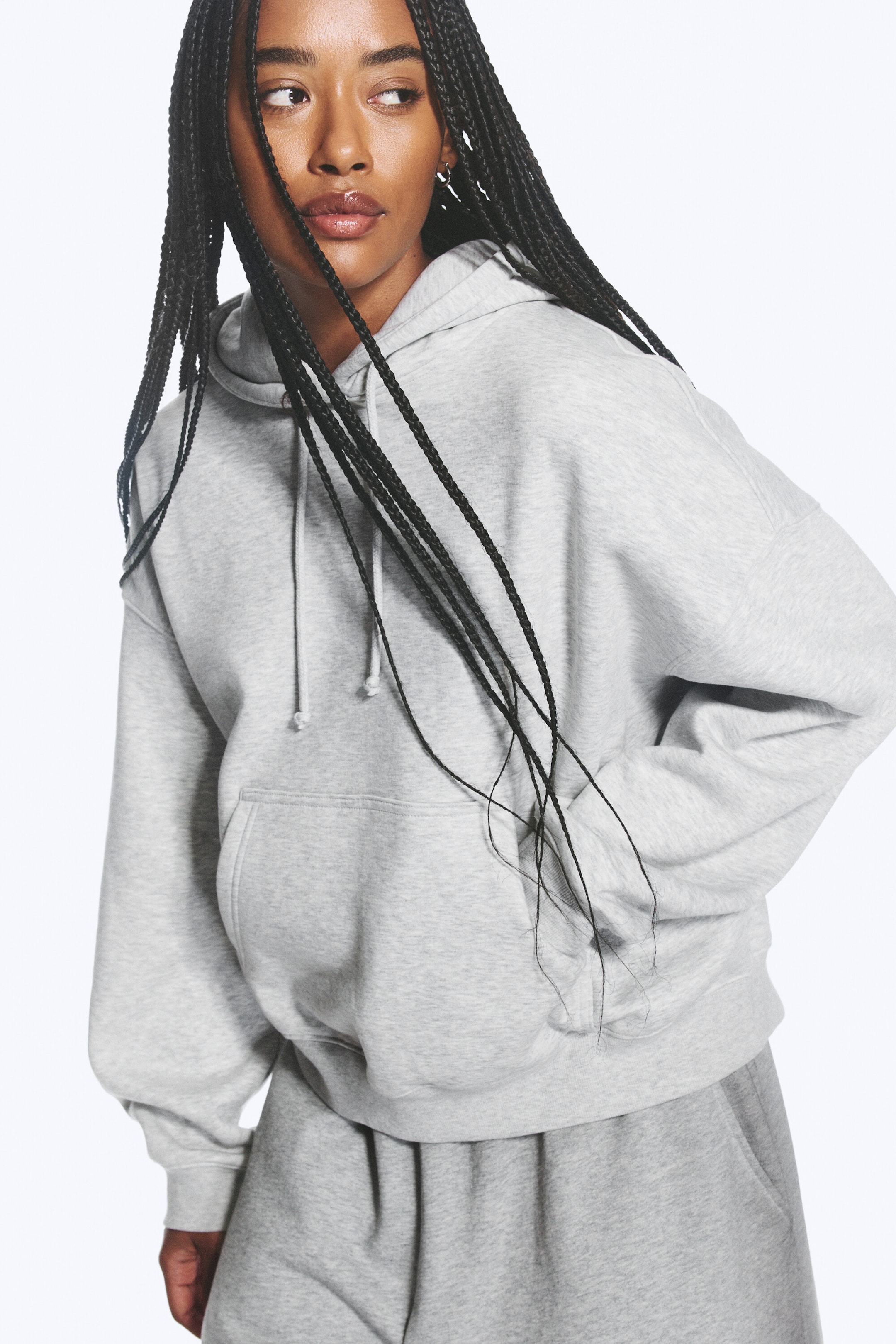 Light Dusty Grey Melange - Standar Hoodie - 1