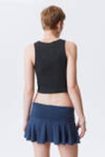Dark Grey - Cropped Ribbed Cotton Tank - 2