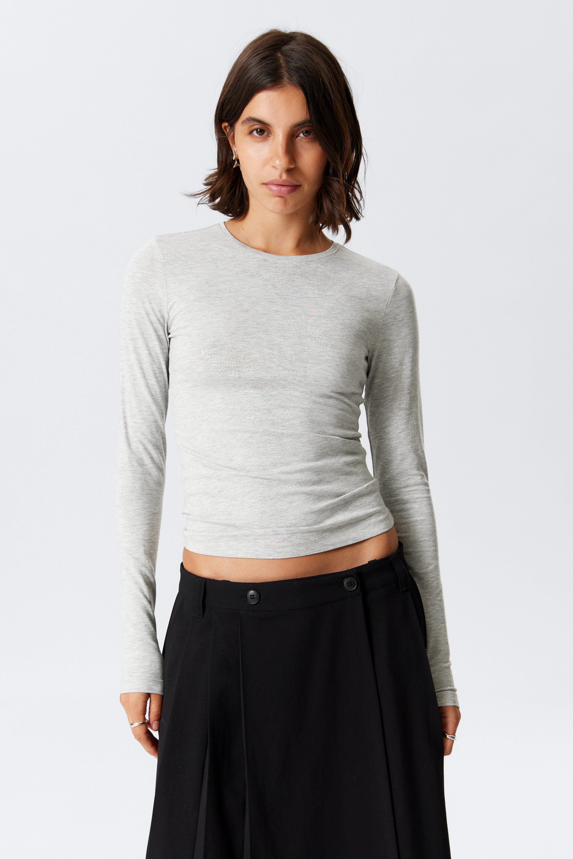 Dusty Grey - Slim Fitted Long Sleeve - 0