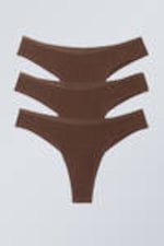 Dark Brown - 3-pack Inez Brazilian Cotton Briefs - 0