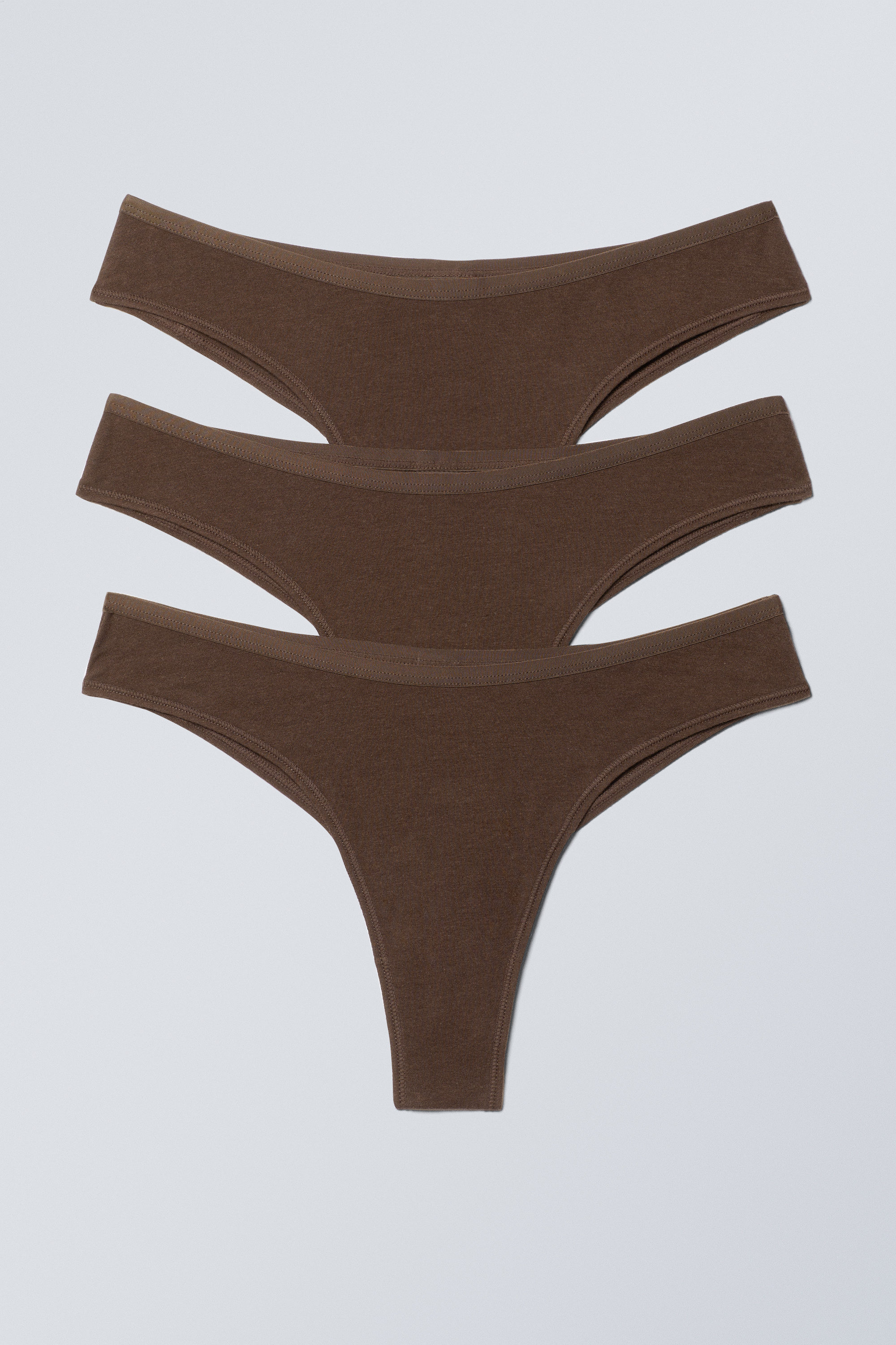 Dark Brown - 3-pack Inez Brazilian Cotton Briefs - 4