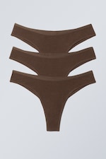 Dark Brown - 3-pack Inez Brazilian Cotton Briefs - 0