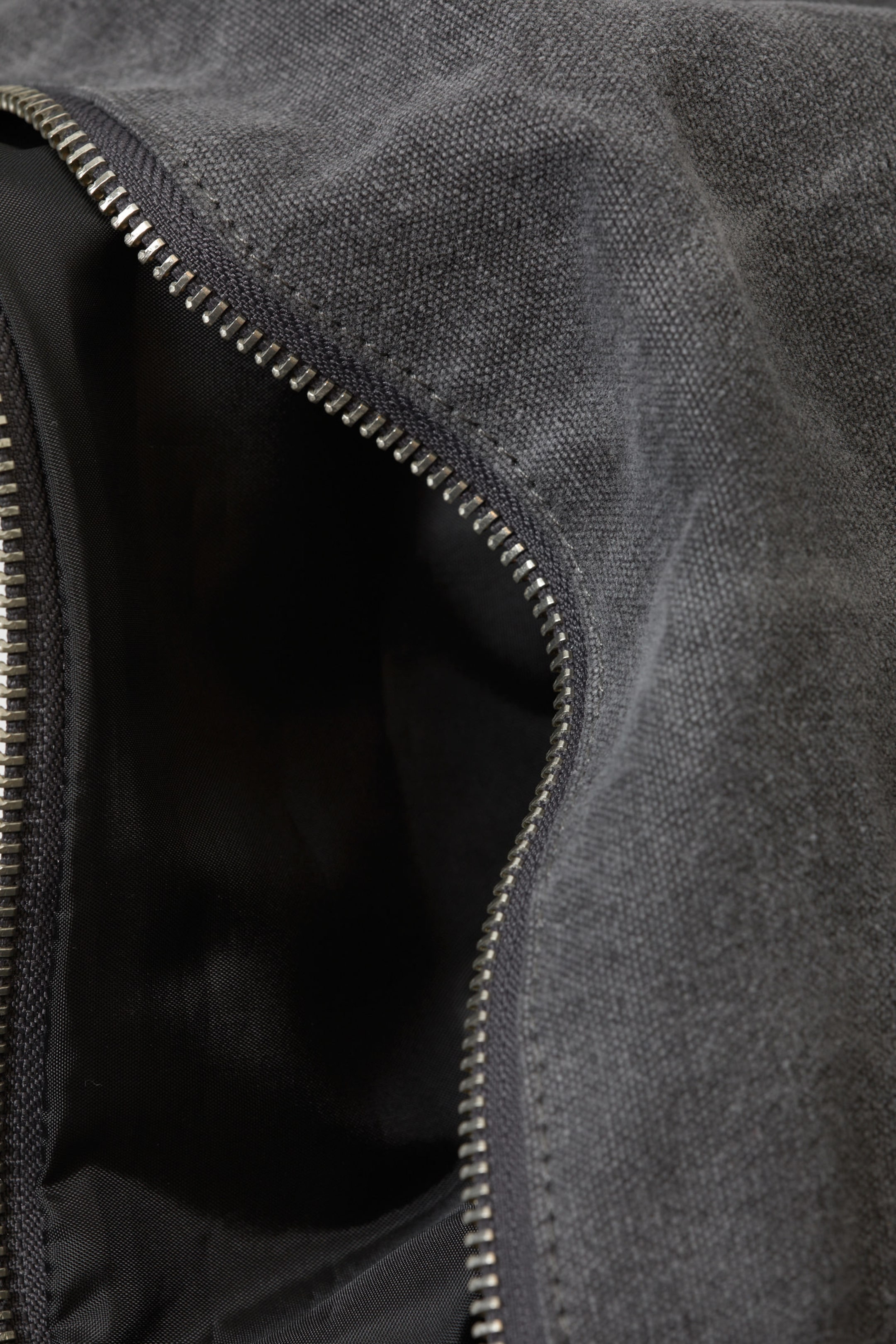Washed Dark Grey - Washed Cotton Crossbody Bag - 2