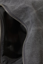 Washed Dark Grey - Washed Cotton Crossbody Bag - 4