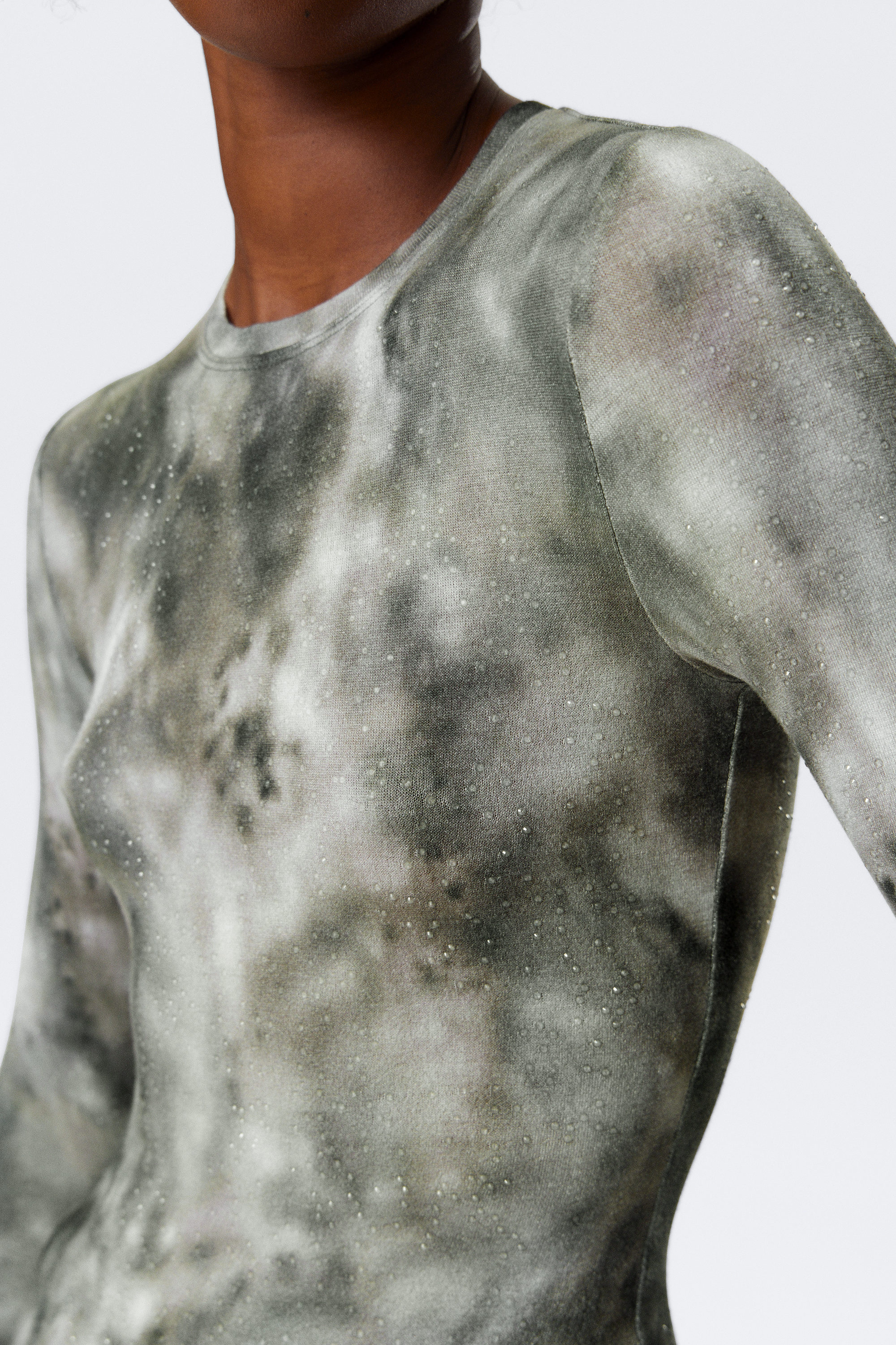 Imprimé et strass - Haut ajusté imprimé à strass - 2