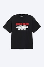 Schwarz - "Haunted Dreams" - Bedrucktes kastiges T-Shirt - 3