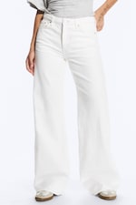 Dirty White - White - Paz Mid Rise Wide Jeans - 1
