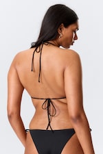Black - Strappy Triangle Bikini Top - 2