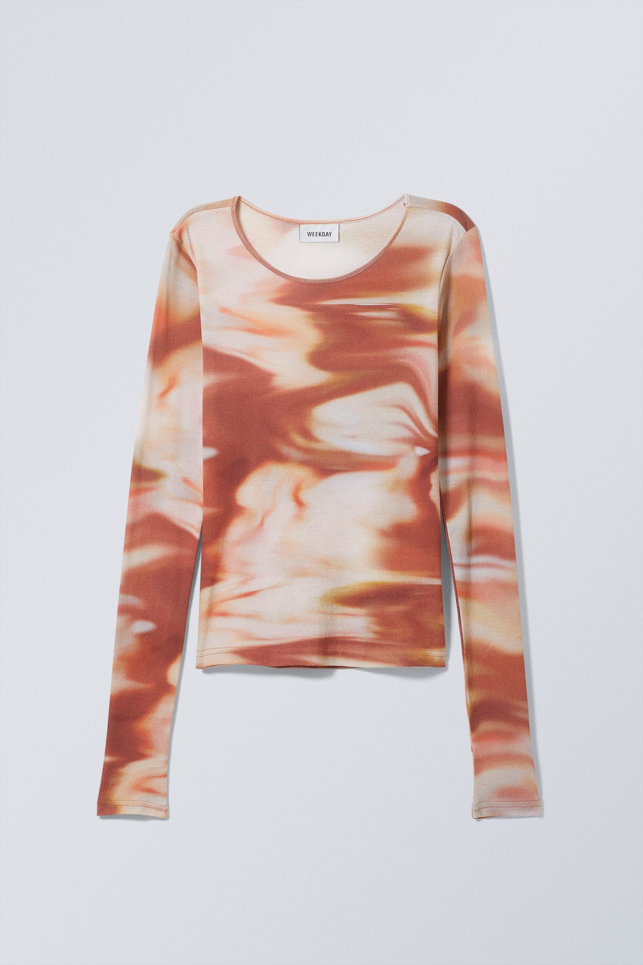 Dunkelorange - Langarmtop Ready mit Print - 0