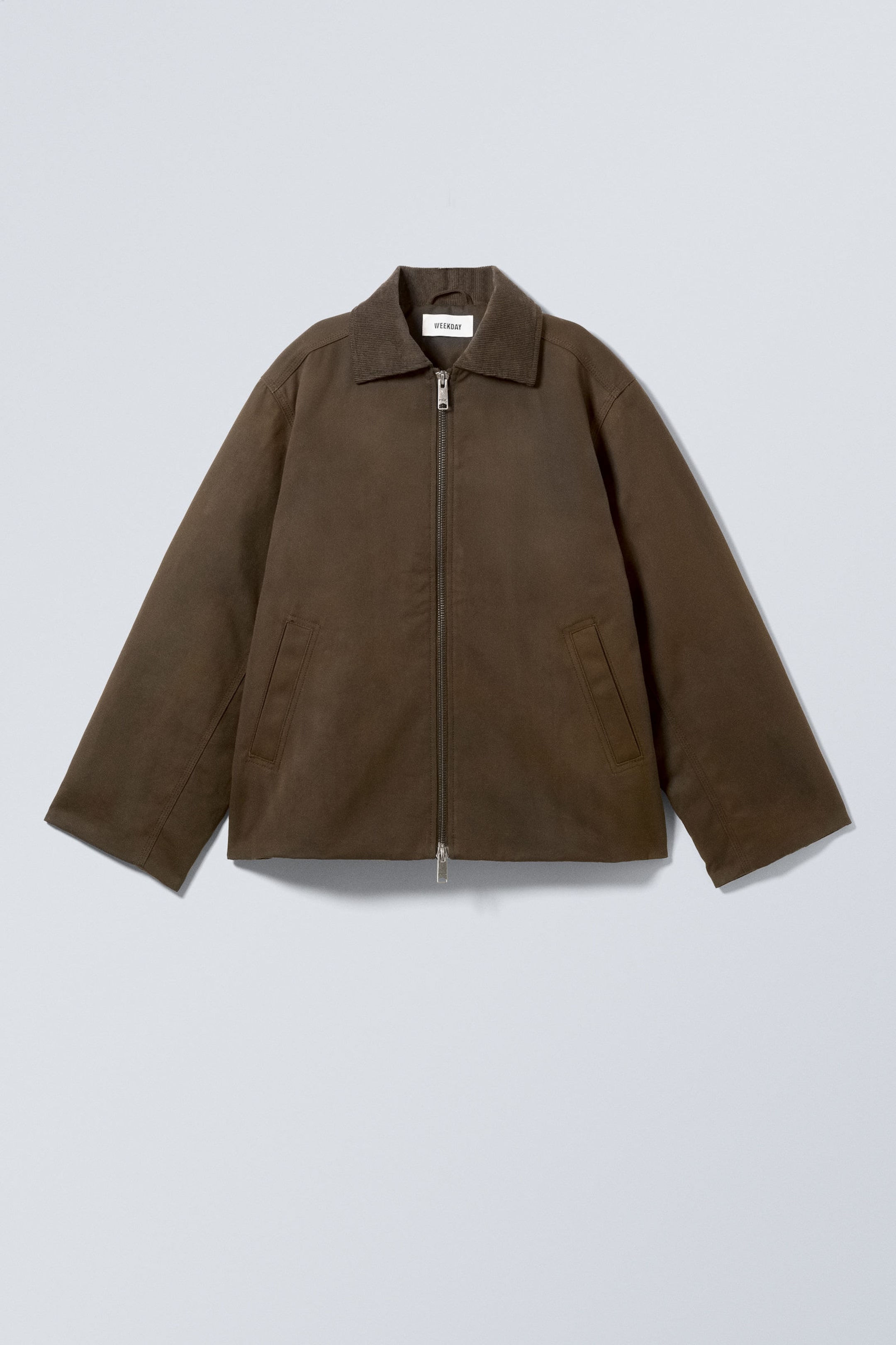 Dunkelbraun - Gewachste Oxford-Jacke - 1
