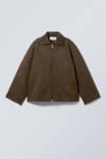 Dark Brown - Waxed Oxford Jacket - 0