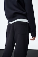 Dark Navy Blue - Loose Fit Scuba Sweatpants - 3
