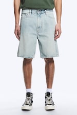 Dream Blue - Light Blue - Galaxy Mid Rise Loose Denim Shorts - 1