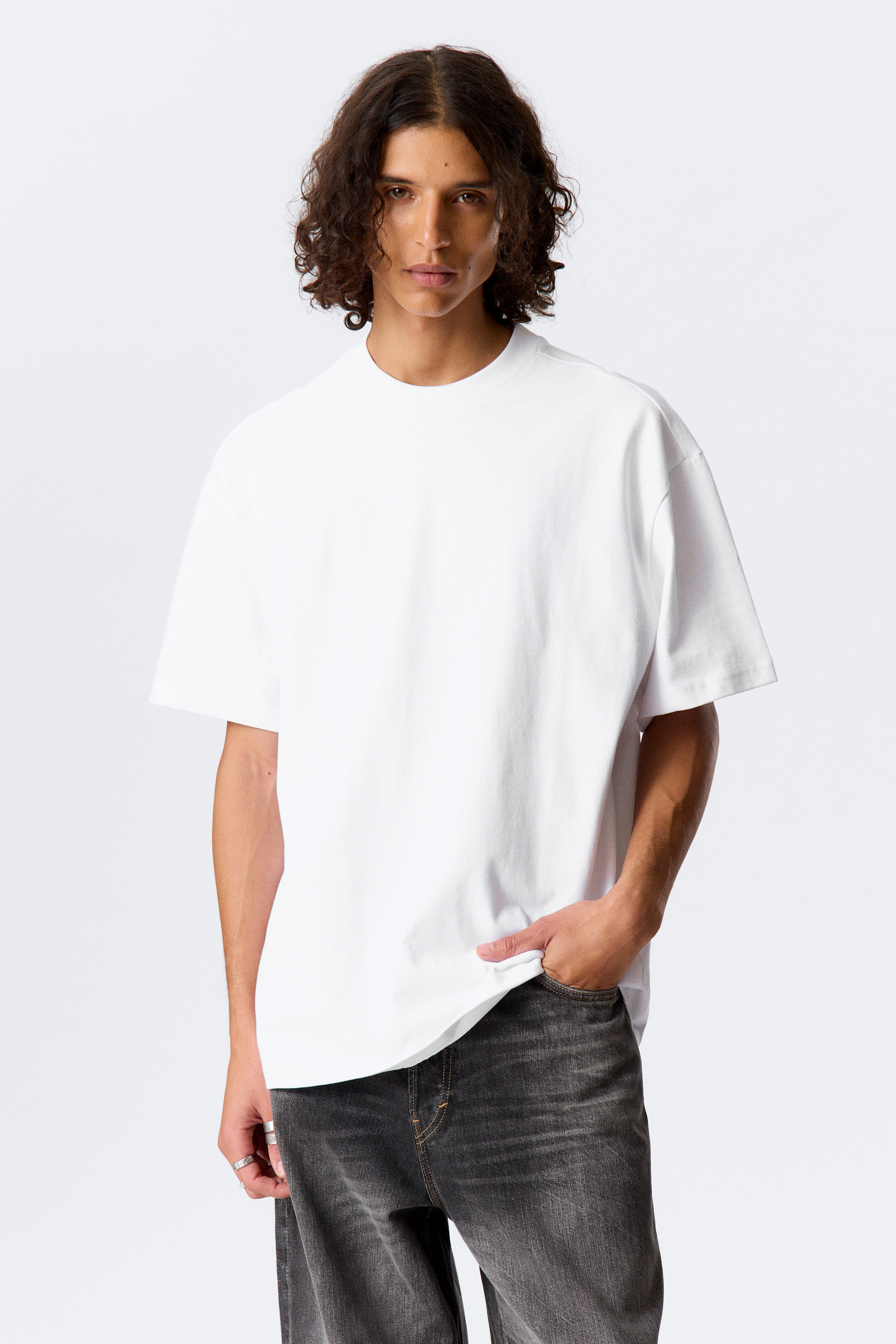 Licht wit - Groot T-shirt van zware kwaliteit - 1