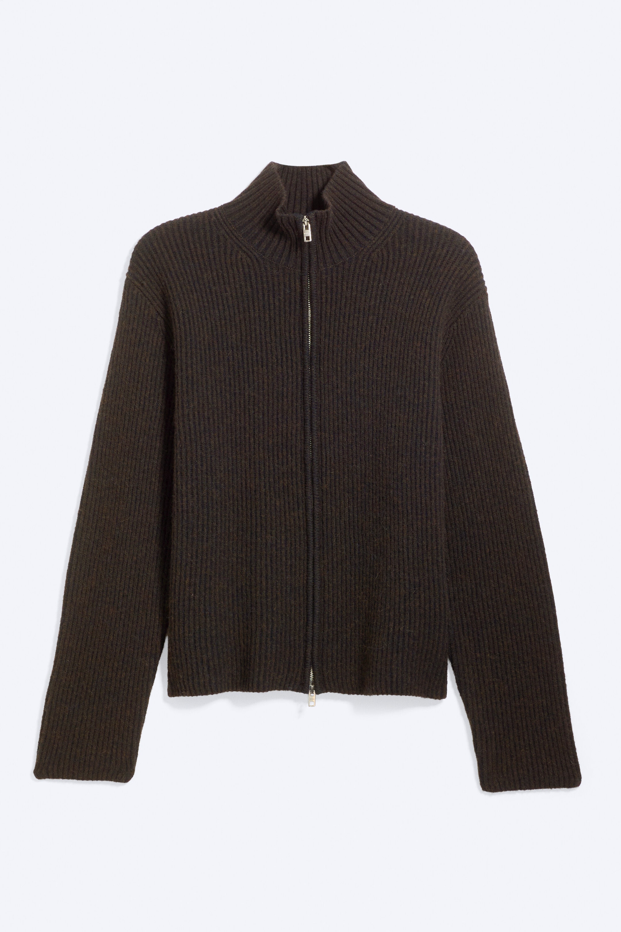 Dark Brown - Relaxed wool-blend cardigan - 4