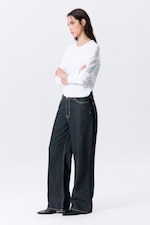 Blue Rinse - Dark Blue - Dynasty Low Rise Loose Wide Leg Jeans - 0