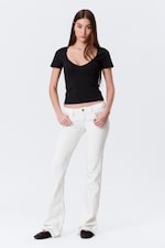 Black - Slim Deep V-neck T-shirt - 1