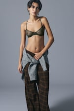 Dark Khaki Green - Sheer wire bra - 1