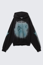 Schwarz - Drache - Quadratischer Graphic-Hoodie mit lockerer Passform - 4