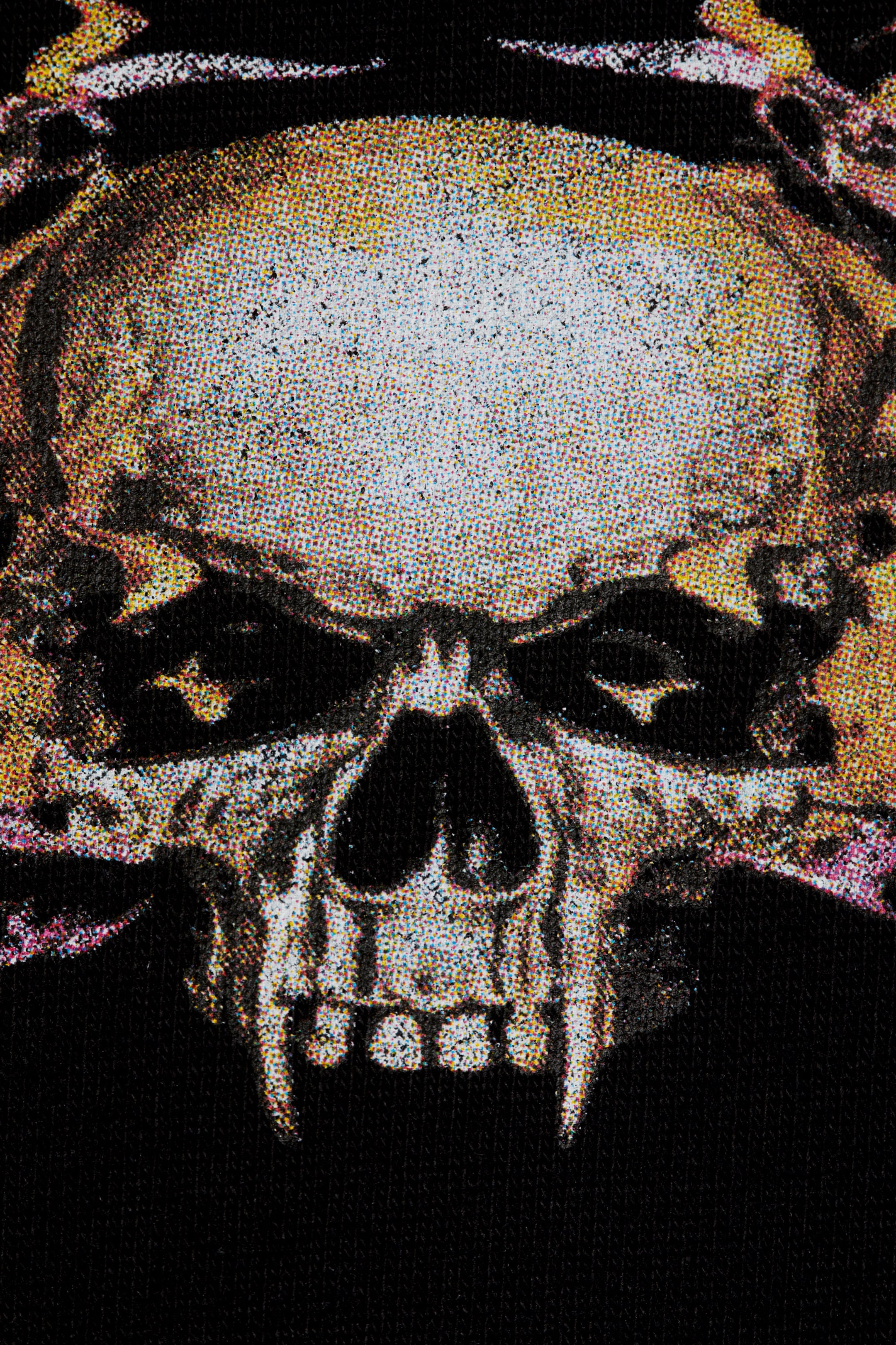 Black - Biker Skull - Boxy Printed Graphic T-shirt - 2