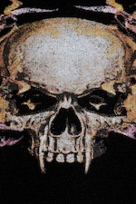 Black - Biker Skull - Boxy Printed Graphic T-shirt - 1