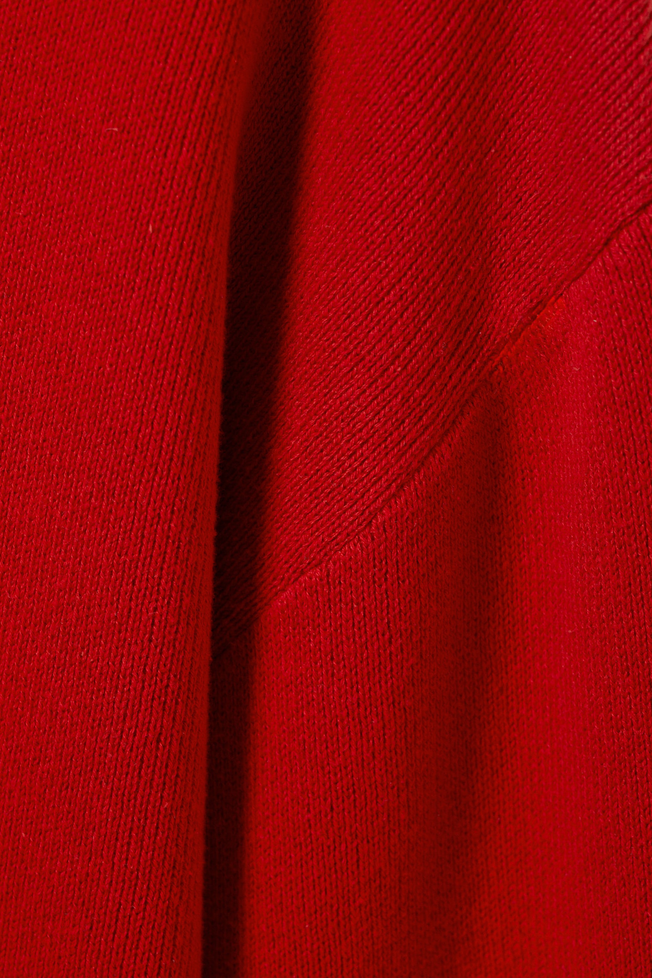 Rot - Dünner, kastiger Strickpullover aus Baumwolle - 4