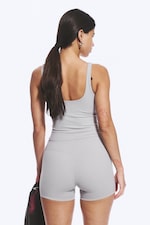 Grau - Kurzes Sporttop mit tiefem Ausschnitt - 3