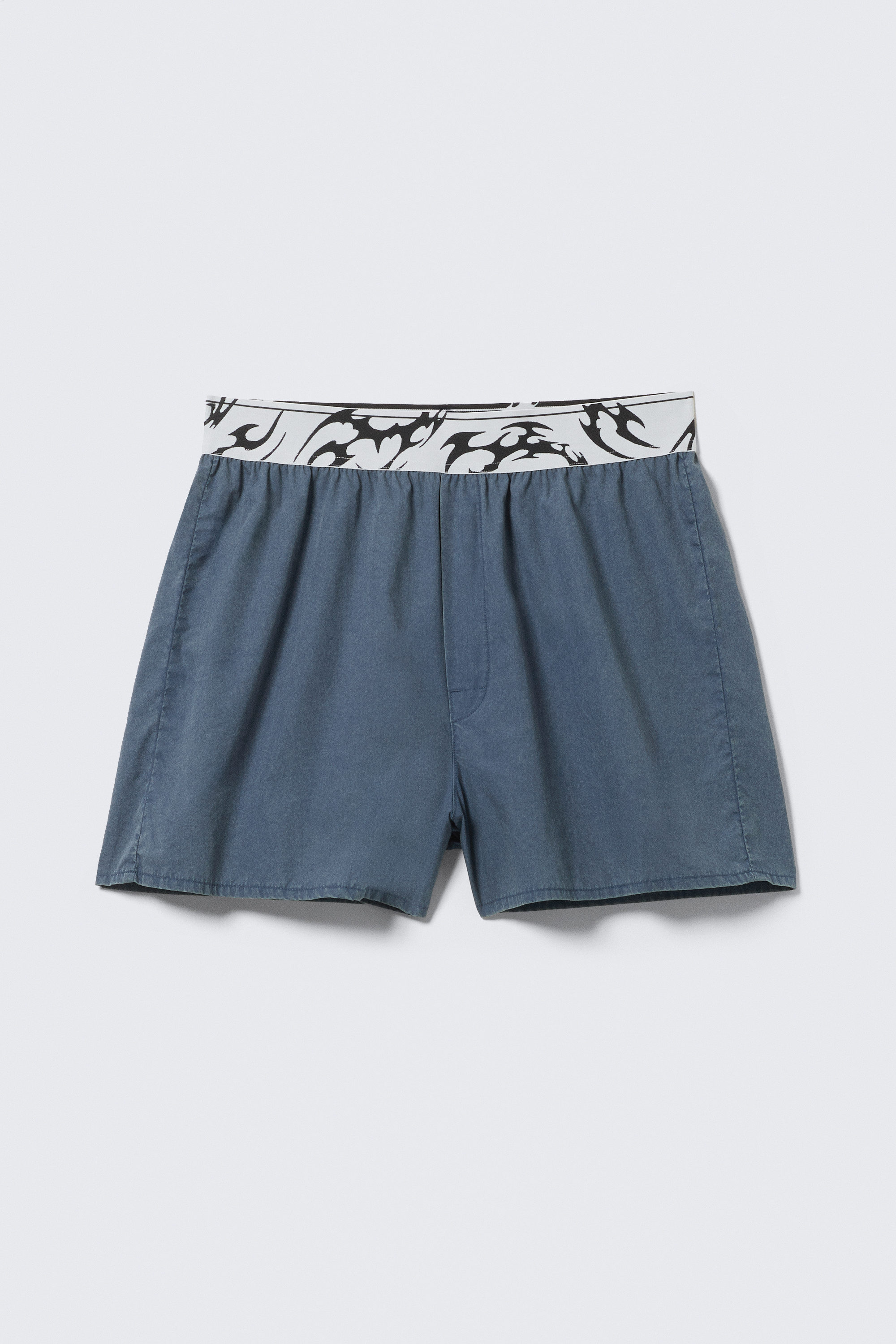 Washed Dark Blue - Boxer Pyjama Shorts - 1