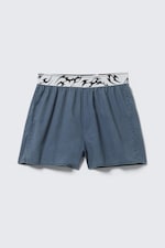 Gewaschenes Dunkelblau - Boxer-Pyjamashorts - 6