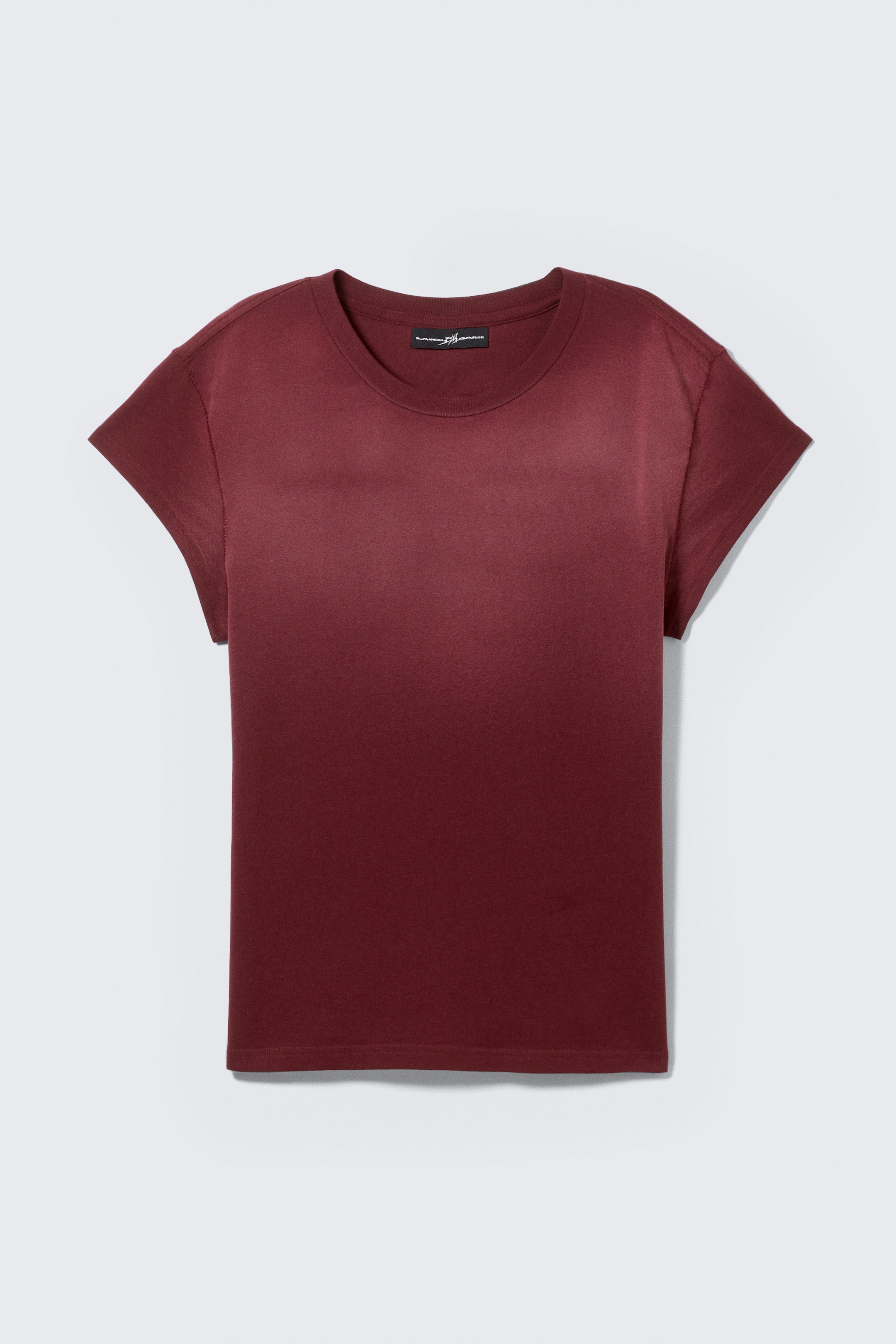 Solbleket mørkerød - CM x LB figursydd, kortermet unisex-t-skjorte - 1