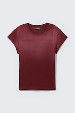 Solbleket mørkerød - CM x LB figursydd, kortermet unisex-t-skjorte - 0