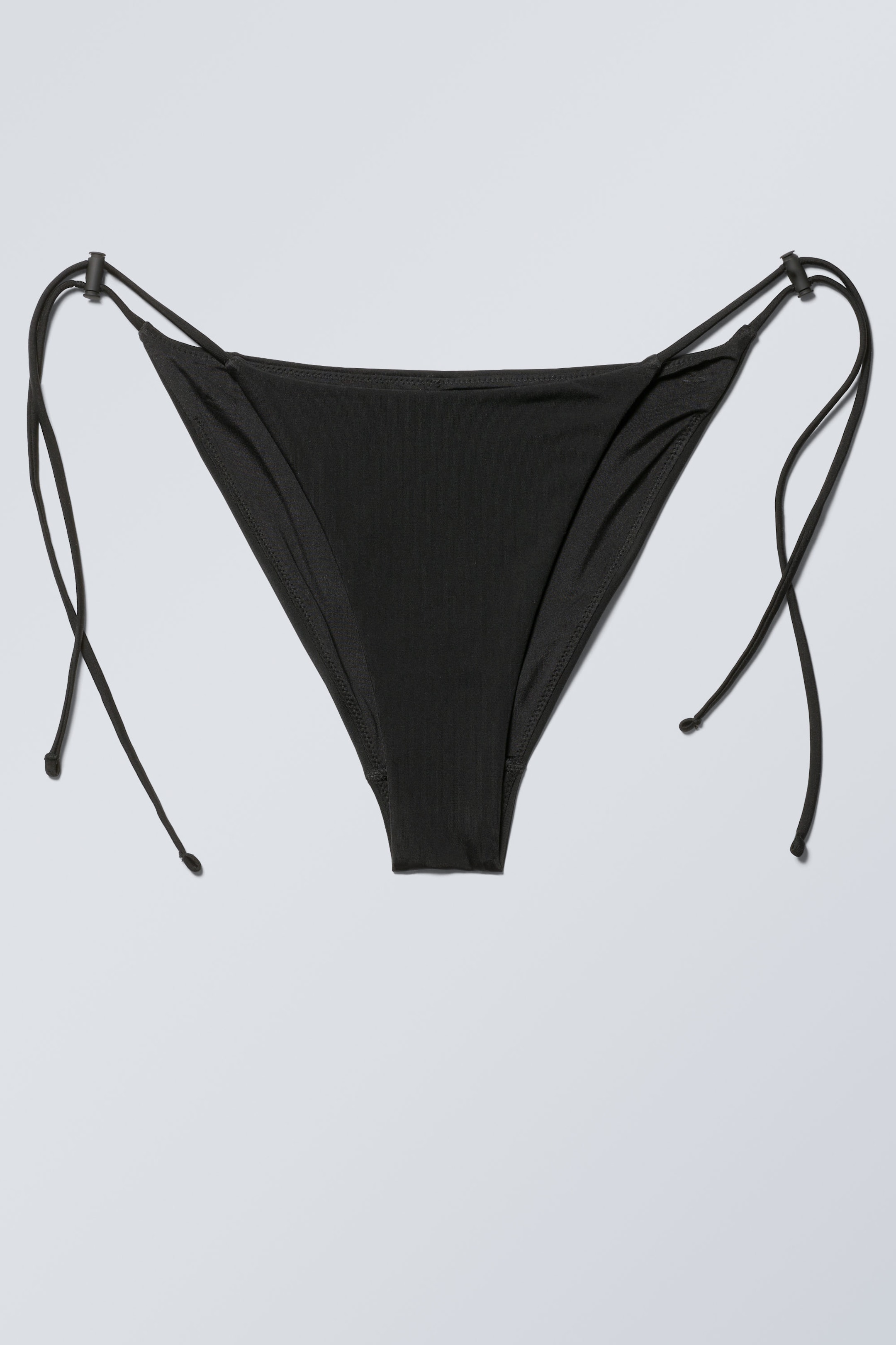 Black - Drawstring Bikini Bottoms - 0