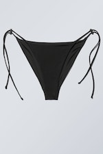 Black - Drawstring Bikini Bottoms - 0