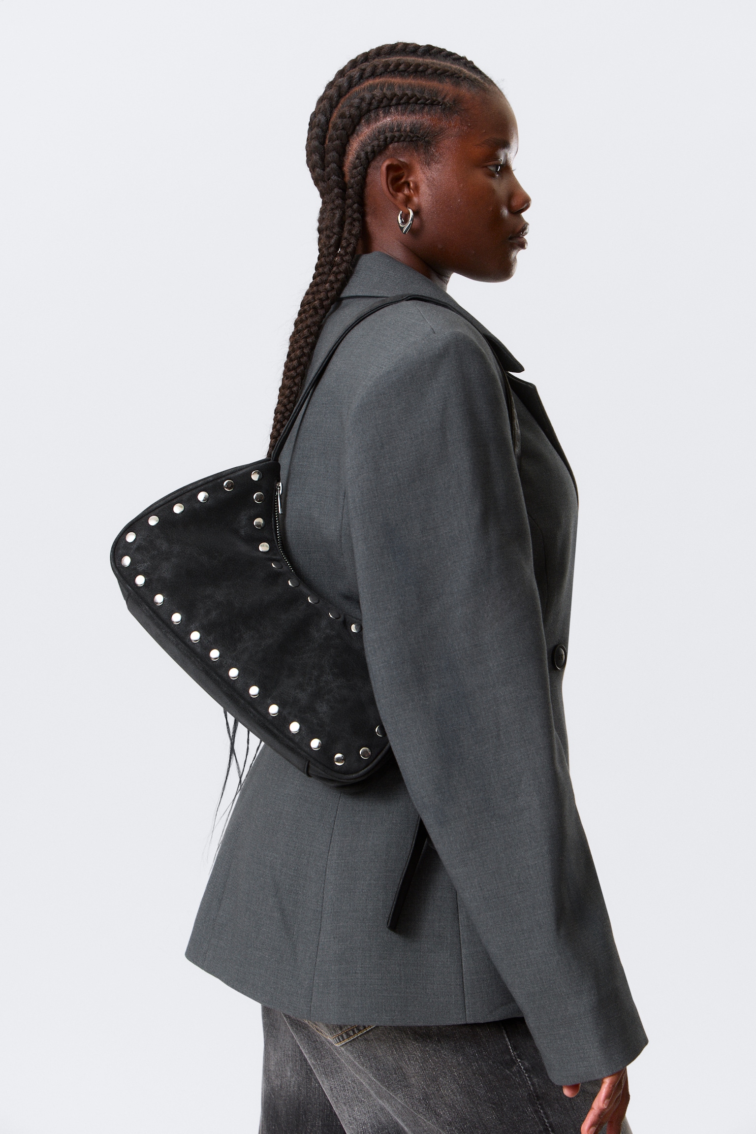 Lille håndtaske i imiteret læder - Sort/Sort - 1