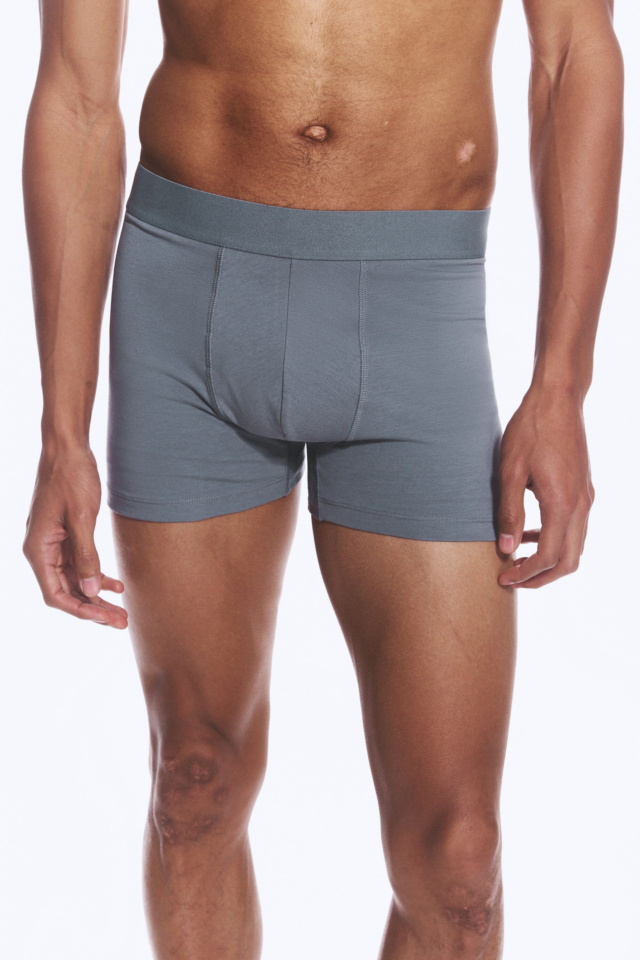 Blau + Weiß + Schwarz + Beige - 5er-Pack Boxershorts aus Baumwolle - 1