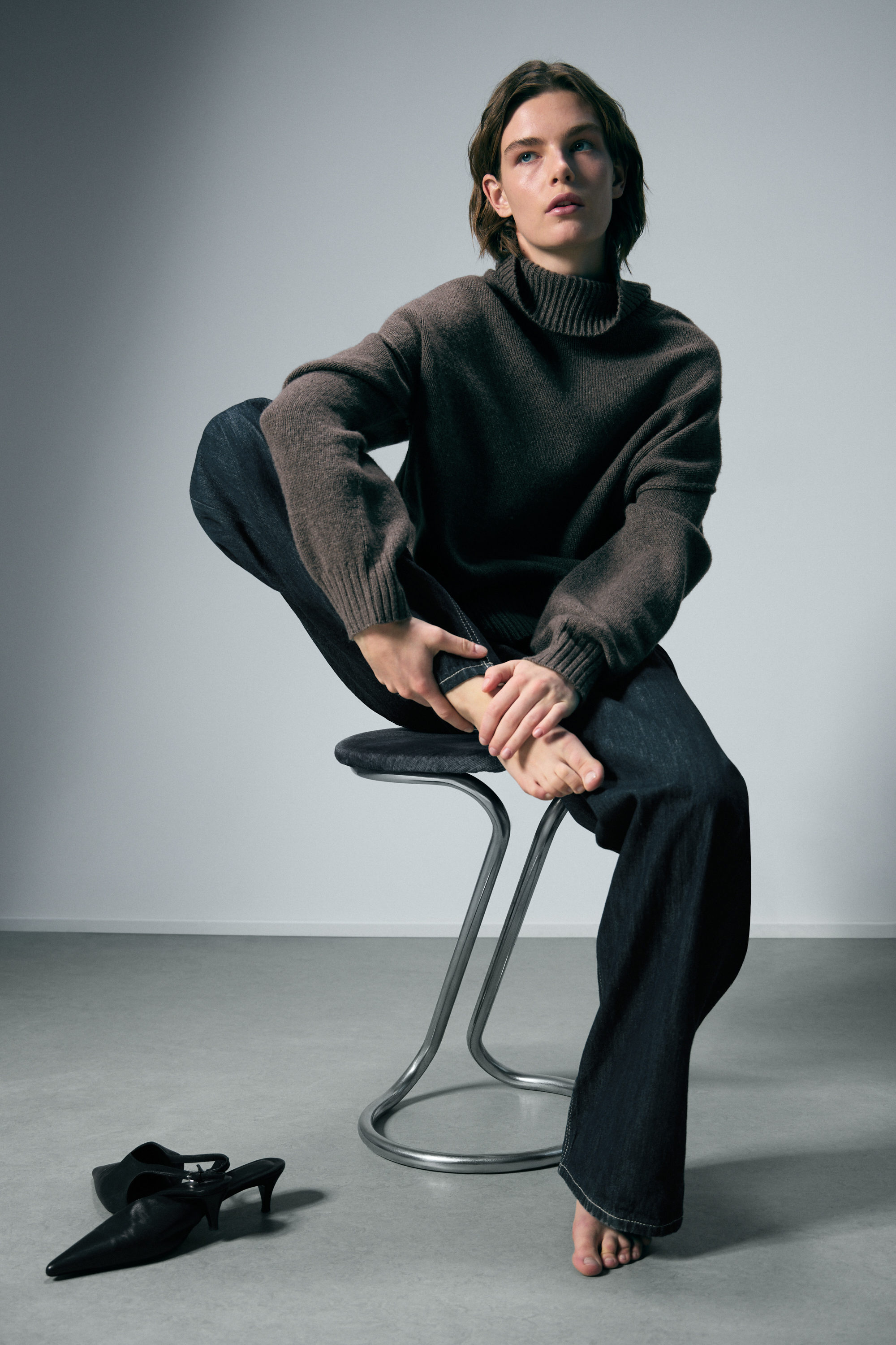 Dark Mole - Wool Turtleneck Sweater - 1