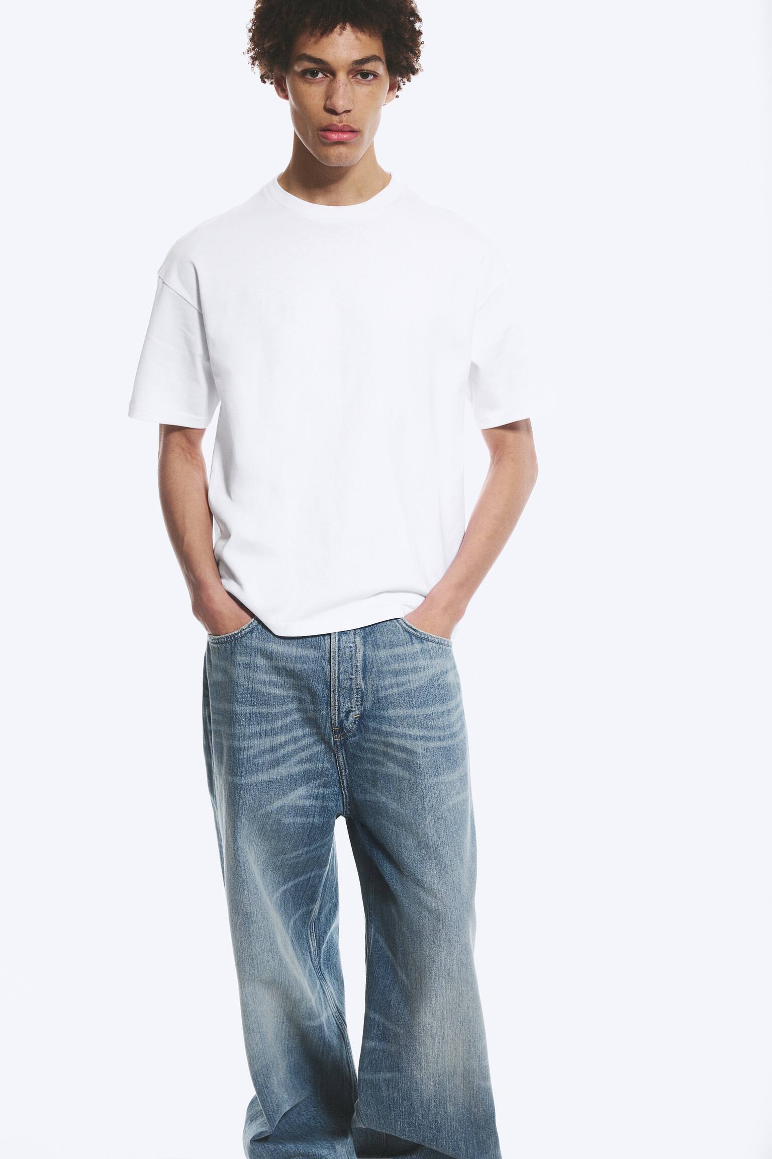 Ruimvallend boxy T-shirt - Wit/Zwart/Licht kakigroen/White - Navy Stripe/Donkergroen met wassing/Blauw met wassing/Kakigroen - 6