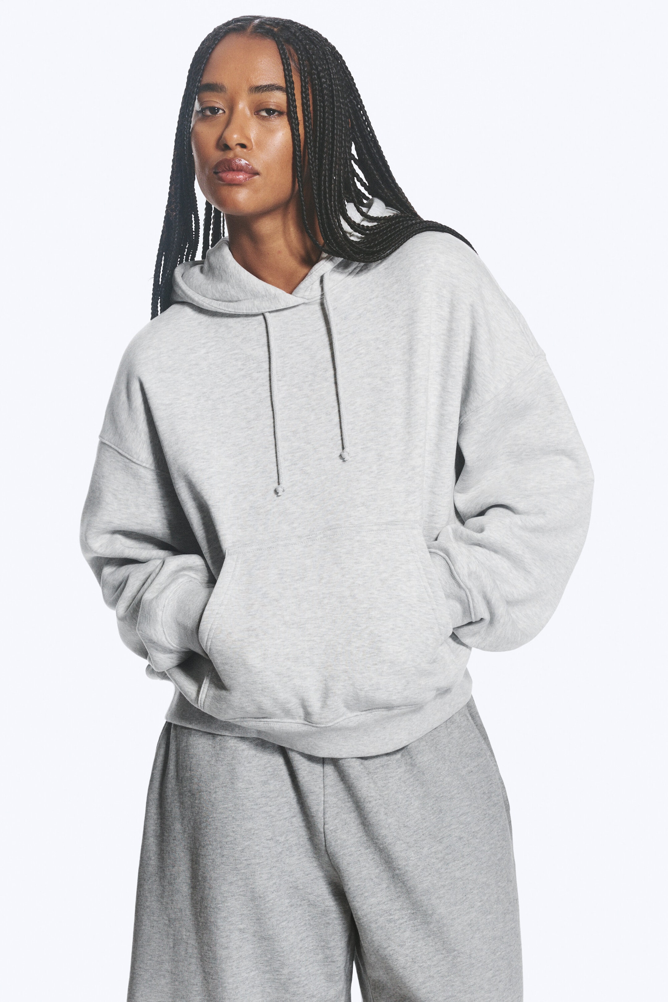 Light Dusty Grey Melange - Standar Hoodie - 2