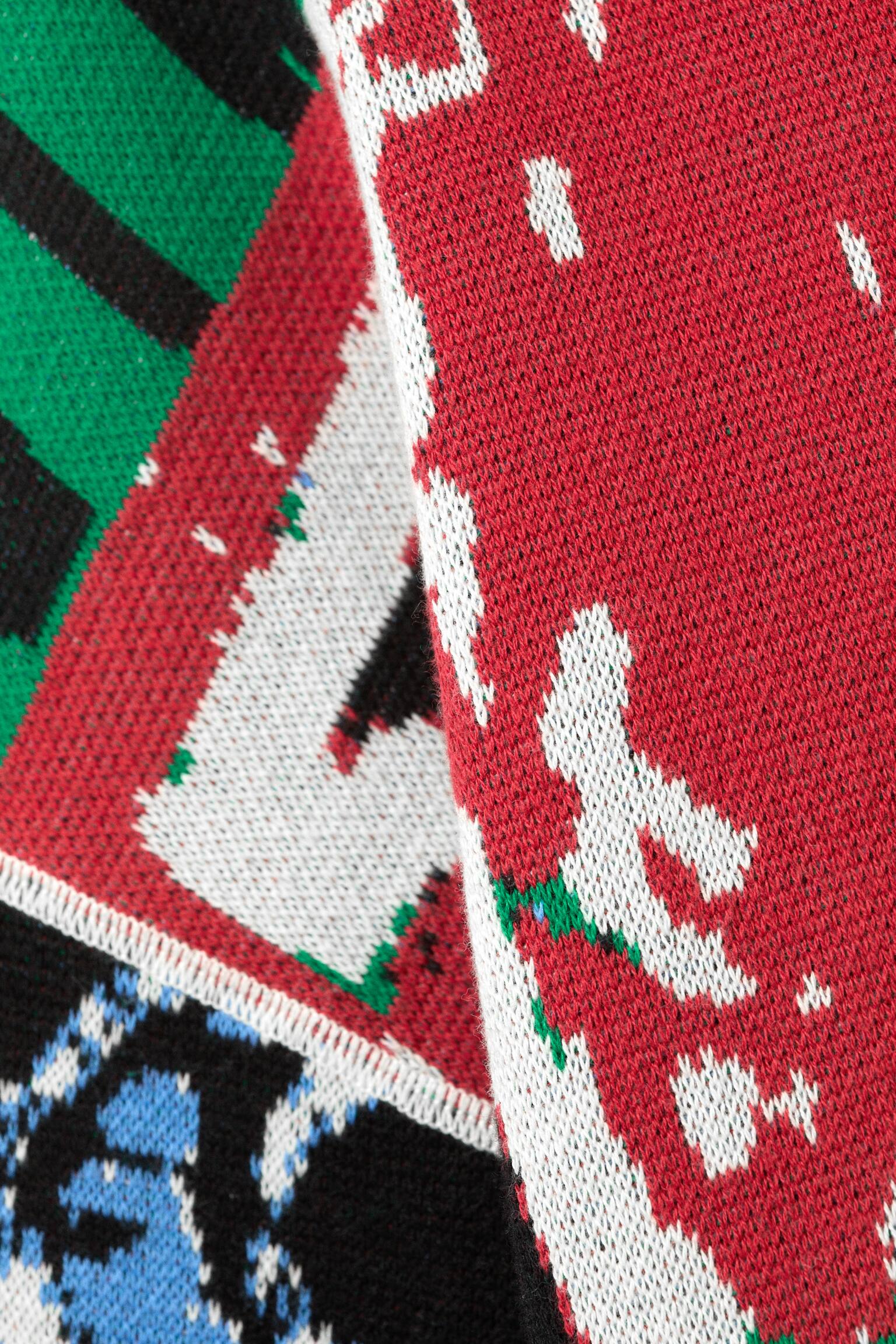 Camisola de Malha Gráfica Larga em Algodão - Estampa Multicolorida - 3